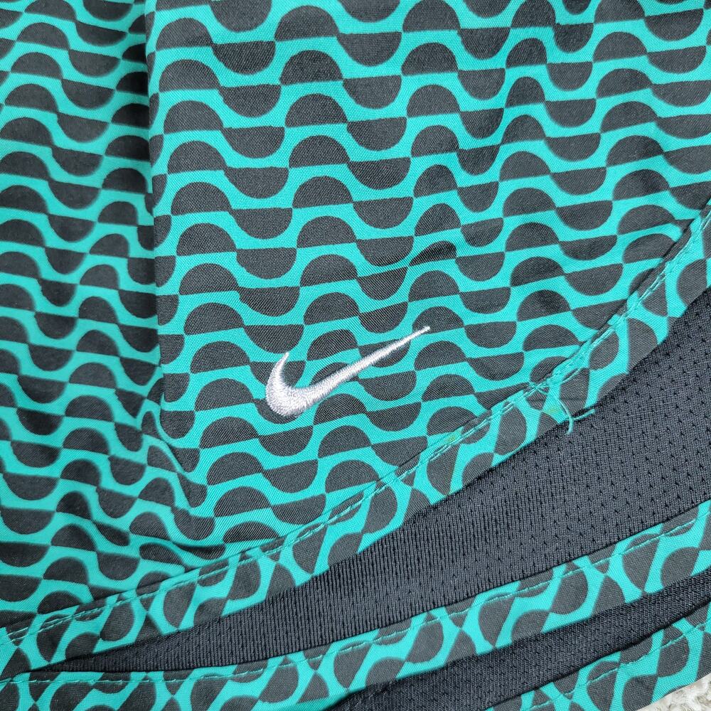 Nike Dri-Fit Swimwear Trunk Shorts Womens XS Black Green Elastic Waist Logo - Picture 2 of 12
